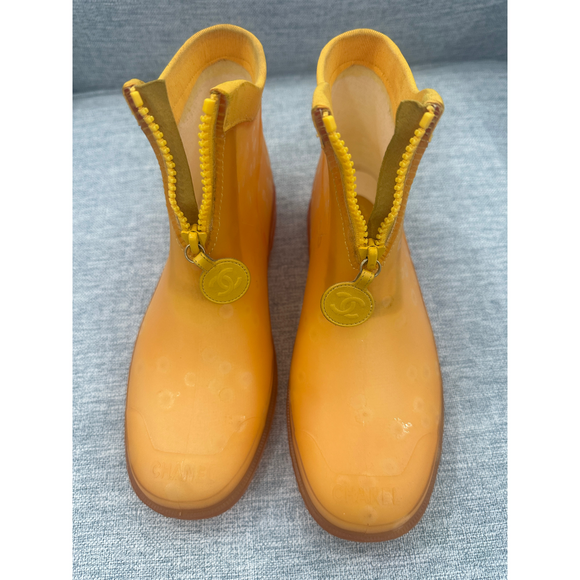 Chanel Shoes - Chanel Very Rare Rubber Rain Boots in Yellow